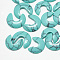 Synthetic Turquoise Cabochons, Dyed, Arched Shape, Medium Turquoise, 9x11x2mm
