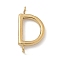 304 Stainless Steel Letter Connector Charms, Real 14K Gold Plated, Letter D, 12x6.5x2mm, Hole: 1.2mm