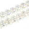 Electroplate Transparent Glass Beads Strands, Heart, Faceted, AB Color Plated, Half Plated, Creamy White, 15x13x8.5mm, Hole: 1mm, about 50pcs/strand, 23.62 inch(60cm)