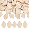 50Pcs Wood Beads, Octagon, PapayaWhip, 27x19.5x7mm, Hole: 3mm