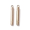 304 Stainless Steel Pendants, Column Bar Charms, Rose Gold, 23x3mm, Hole: 1.8mm
