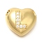 Rack Plating Brass Micro Pave Cubic Zirconia Pendants, Cadmium Free & Lead Free, Heart with Letter A~Z Charms, Real 18K Gold Plated, Letter L, 14.5x16x6mm, Hole: 3mm