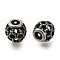 304 Stainless Steel European Beads, Large Hole Beads, Rondelle, Antique Silver, 10x9.5mm, Hole: 4mm