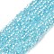 Glass Beads Strands, AB Color Plated, Faceted, Bicone, Deep Sky Blue, 2.9~3.3x2mm, Hole: 0.5mm, about 135~140pcs/strand, 38~40cm