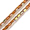 Electroplate Glass Chevron Beads Strands, AB Color Plated, Faceted, Column, Chocolate, 6.5x4mm, Hole: 0.8mm, about 80pcs/strand, 20.08''(51cm)