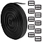 50m Polyester Ribbon, with 20Pcs Plastic Buckle Clasps, for Bag Strap Making, Black, 1 inch(25mm)