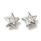 Brass Micro Pave Cubic Zirconia, Star, Oval, Heart, Hexagon, Beads, Platinum, 8x8x3mm, Hole: 1mm