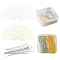 180Pcs 2 Colors Brass Ball Head Pins, Platinum & Golden, 50x0.6mm, 22 Gauge, Head: 1.5mm, 90pcs/color