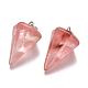 Cone/Spike/Pendulum Dyed Cherry Quartz Glass Stone Pendants G-R278-80-2