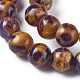 Chapelets de perles de pierre clinquant d'or synthétique G-E551-A-3