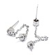 925 Sterling Silver Cubic Zirconia Stud Earring Findings STER-I016-071P-2