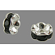 Abalorios de latón Diamante de imitación espaciador X-RB-A014-L6mm-02S-1