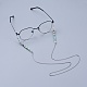 316外科用ステンレス鋼眼鏡チェーン  眼鏡用ネックストラップ  天然宝石のビーズで  手作りのポリマー粘土ビーズとゴム製眼鏡ホルダー  29.7インチ（75.5cm） AJEW-EH00005-02-5