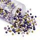 Cheriswelry 12 hebras 12 estilos hornear pintado perla de vidrio perlado hebras de cuentas redondas HY-CW0001-03B-4