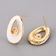 Brass Enamel Stud Earrings Findings KK-T062-129G-NF-2