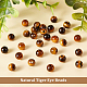 OLYCRAFT 36Pcs 8mm Natural Tiger Eye Beads 2.5mm Big Hole Round Tiger Eye Beads Tiger Eye Gemstone Round Loose Gemstone Beads Energy Stone for Bracelet Necklace Earring Jewelry Making DIY Crafts G-OC0003-78B-4