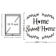 Rechteck mit Wort Home Sweet Home PVC-Wandaufkleber DIY-WH0228-121-2