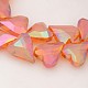 Electroplate cuore pieno arcobaleno placcato perline di vetro fili EGLA-P001-M-3