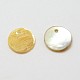 Flat Round Natural Akoya Shell Pendants SHEL-N031-20-8mm-2