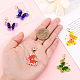 CHGCRAFT 5Pcs Butterfly Wire Wrapped Rocailles Pendant Decorations with Lobster Claw Clasps Charms Seed Beaded Pendants for Notebook Pendant Jewelry Making HJEW-CA0001-43-3