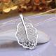 Trendy Silver Color Plated Brass Leaf Pendant Necklaces NJEW-BB08234-5