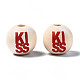 Unfinished Natural Wood European Beads WOOD-S057-065-2