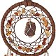 Сплетенная паутина/сетка из железного драгоценного камня с подвесными украшениями из перьев AJEW-A047-01-3