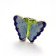 Butterfly Brass Enamel Beads KK-N0081-80E-2