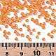 12/0グレードの丸いガラスシードビーズ  透明色の虹  ダークオレンジ  12/0  2x1.5mm  穴：0.9mm  約30000個/袋 SEED-Q010-F536-3