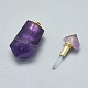 Faceted Natural Amethyst Openable Perfume Bottle Pendants G-E556-12F-3