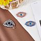 GORGECRAFT 3 Styles Eyes Crystal Rhinestone Patches Blue Pink Eye Beaded Patch Teardrop Pendant Brooch Badge Embroidered Sew On Clothes Bags Jeans Handbags Applique for Repairing and Decorating PATC-GF0001-03-3