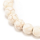 Bracelet extensible en perles synthétiques turquoise (teint) avec breloque tête de mort BJEW-JB08286-01-5