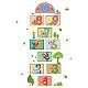 SUPERDANT 10 Number DIY Hopscotch Game Wall Sticker Animal Cartoon Decal Primary Color Dots Wall Decals Set Colorful Rainbow Floor Decals for Baby Kids Room Nursery Classroom Play Room DIY-WH0228-1013-2