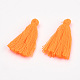 手作りコットンタッセルパーツ  ペンダントの飾り  ダークオレンジ  29~35mm X-OCOR-Q024-27-2
