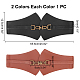 Wadorn 2 pièces 2 couleurs en cuir pu larges ceintures corset élastiques pour femmes fille AJEW-WR0002-10-2