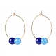 Natural Dyed Malaysia Jade Bead Hoop Earrings for Girl Women EJEW-JE04632-01-2