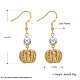 Pumpkin Brass Hollow Dangle Earrings EJEW-BB37475-G-3