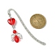 Marque-pages ange coeur en perles de verre AJEW-JK00276-03-3