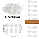 Gorgecraft5ヤード刺繡ポリエステルレーストリム  縫製装飾工芸品  花の形  ホワイト  2-1/2インチ（65mm）  約5ヤード/バッグ OCOR-GF0001-72-2