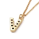 Letter Brass Micro Pave Cubic Zirconia Initial Pendants Necklaces NJEW-JN02585-20-3