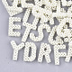 手作りのABS樹脂の模造パールの編みビーズ  混合文字  ランダムな混合文字  32~40x19~28x7~8mm FIND-T039-18-1