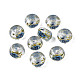 Perline di rondelle in acrilico trasparente con stampa floreale TACR-S160-01-D01-1