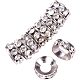 PandaHall Elite 10 Pieces 10mm Platinum Round Crystal Rondelle Spacer Beads Clear Czech Rhinestone for Jewelry Making RB-PH0001-09P-1