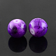 スプレープリントガラスビーズ連売り  ラウンド  暗紫色  12mm  穴：1.3~1.6mm  約66個/連  31.4インチ GLAD-S075-12mm-35-1