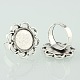 Vintage Adjustable Iron Finger Ring Components Alloy Flower Cabochon Bezel Settings PALLOY-O039-25AS-1