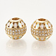 Brass Rhinestone European Beads KK-T033-17G-1