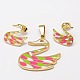 Girl's Colorful 304 Stainless Steel Swan Jewelry Sets Pendants and Ear Studs STAS-K018-65G-1