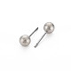 Frosted Imitation Pearl Ball Stud Earrings for Women EJEW-S213-01C-C03B-RS-2