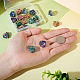 14 pièces 7 couleurs résine transparente jaspe impérial naturel pendentifs de puces teints G-TA0001-39-8