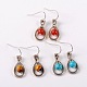 Tibetan Style Gemstone Dangle Earrings EJEW-JE01406-1